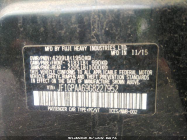 JF1GPAA69G8227952 Subaru Impreza Wagon 2.0i