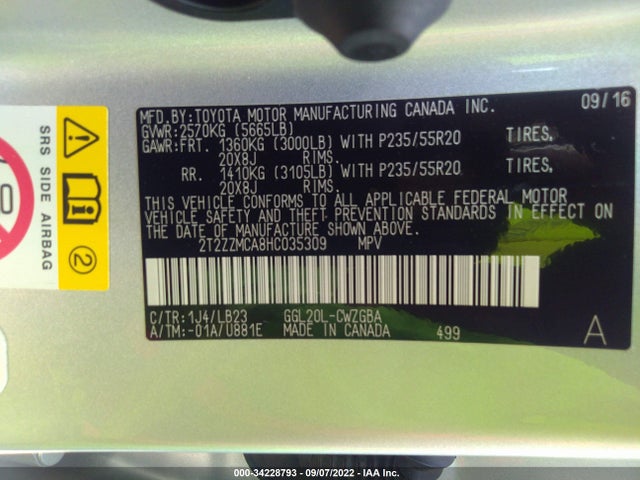 Lexus RX 2017 2T2ZZMCA8HC035309 Image 9