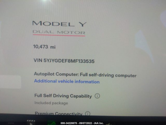 5YJYGDEF8MF133535 Tesla Model Y Performance Dual Motor All-wheel Drive