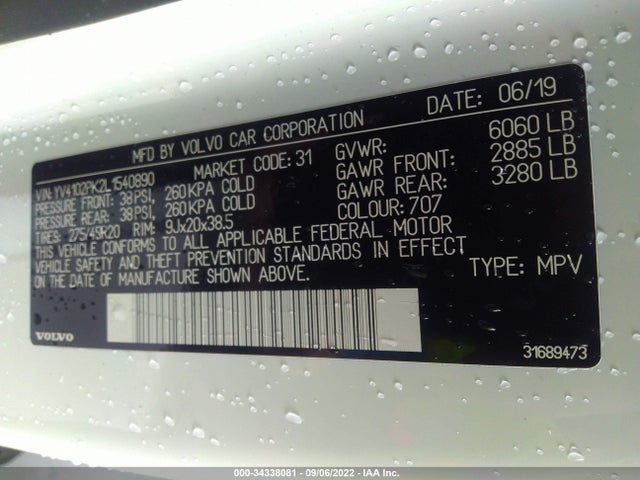 2020 Volvo XC90, VIN: YV4102PK2L1540890