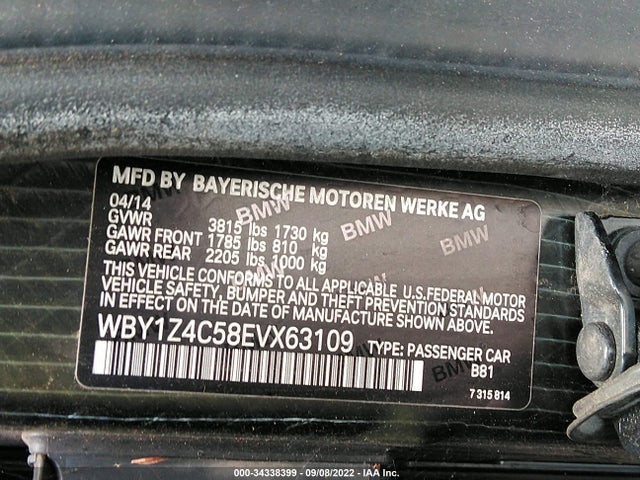 2014 BMW i3, VIN: WBY1Z4C58EVX63109
