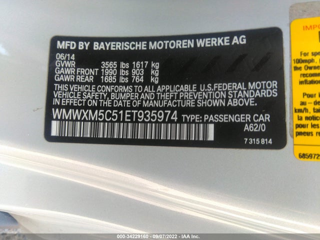 Mini COOPER HARDTOP 2014 WMWXM5C51ET935974 Image 9