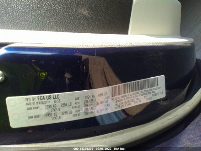 2017 CHRYSLER PACIFICA TOURING L VIN: 2C4RC1BG7HR553552