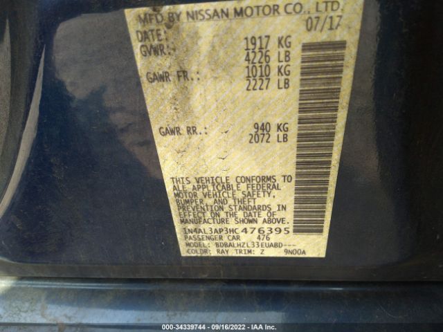 1N4AL3AP3HC476395 Nissan Altima 2.5 Sr