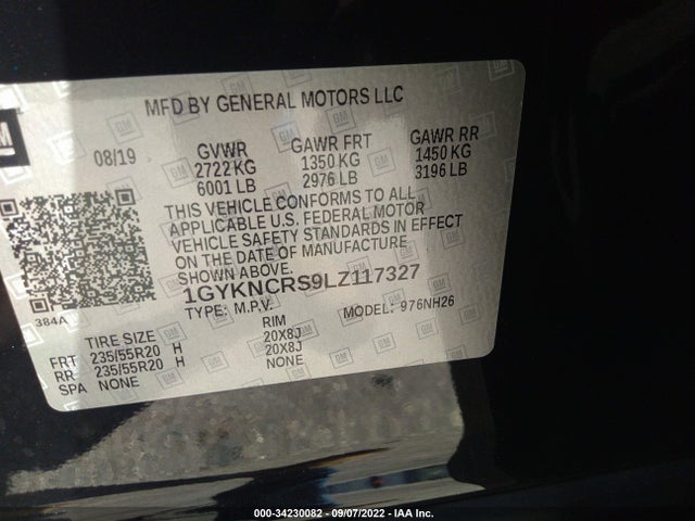 2020 Cadillac XT5, VIN: 1GYKNCRS9LZ117327