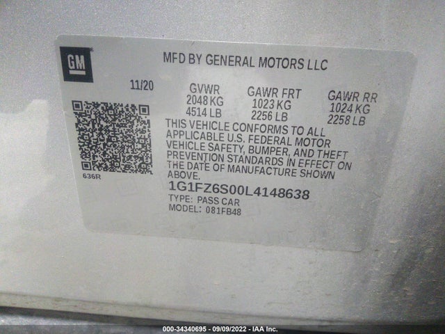 Chevrolet Bolt Ev Premier 2020 1G1FZ6S00L4148638 Image 9