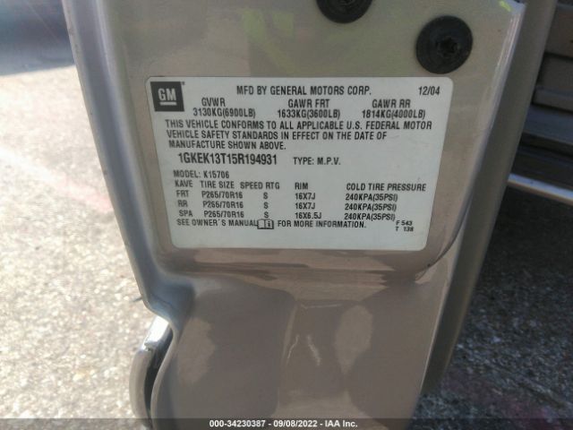 1GKEK13T15R194931 GMC YUKON SLE