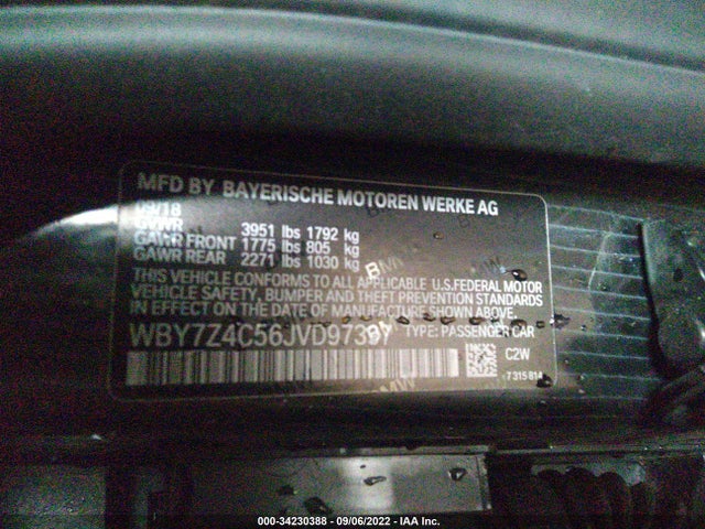 2018 BMW i3, VIN: WBY7Z4C56JVD97397
