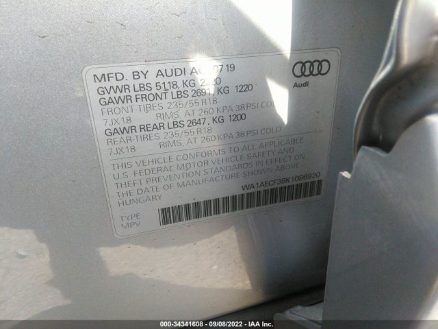 2019 Audi Q3, VIN: WA1AECF38K1086920