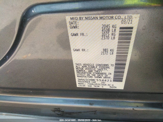 2021 Nissan Leaf, VIN: 1N4AZ1CV6MC554421