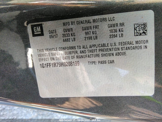 2017 Chevrolet Camaro, VIN: 1G1FF1R79H0208199