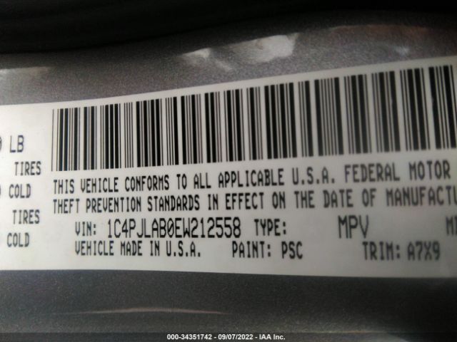 1C4PJLAB0EW212558 Jeep Cherokee Sport
