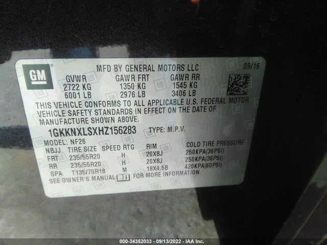 GMC Acadia Denali 2017 1GKKNXLSXHZ156283 Image 9