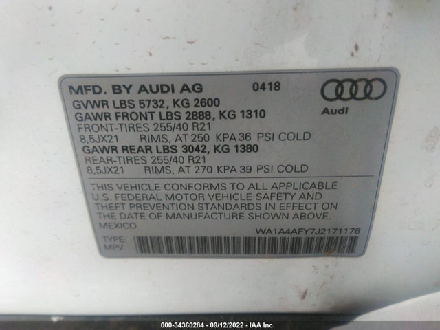 2018 Audi SQ5, VIN: WA1A4AFY7J2171176
