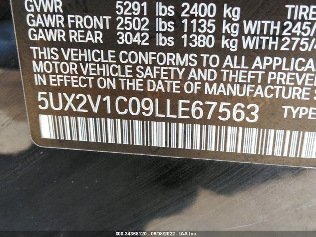 2020 BMW X4, VIN: 5UX2V1C09LLE67563