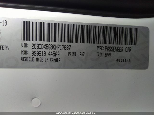 2C3CDXBG8KH717687 Dodge Charger Sxt
