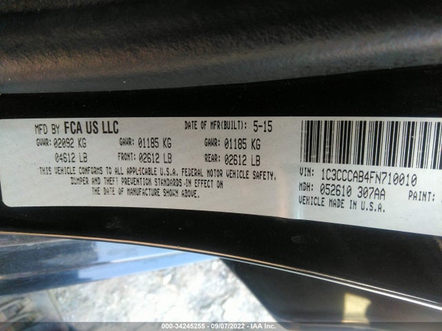 Chrysler 200 Limited 2015 1C3CCCAB4FN710010 Image 10
