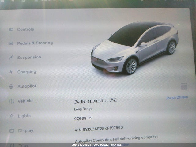 2019 Tesla Model X, VIN: 5YJXCAE28KF197560