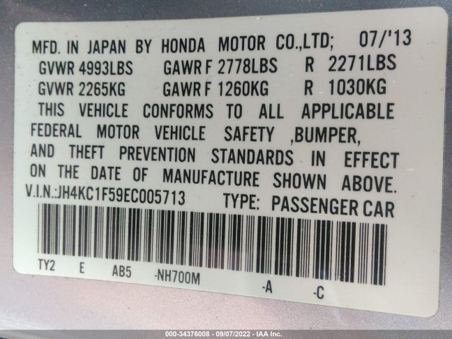 JH4KC1F59EC005713 Acura Rlx Tech Pkg