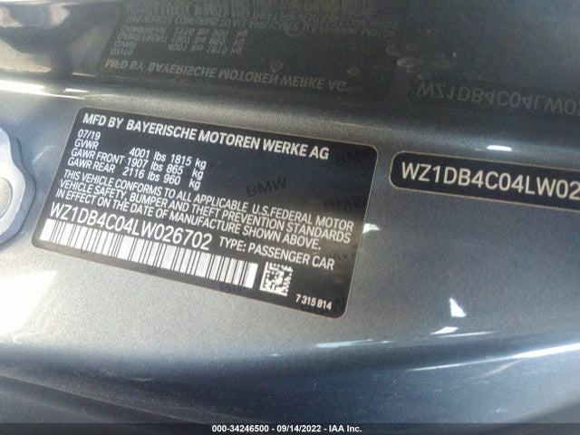 2020 Toyota Supra, VIN: WZ1DB4C04LW026702