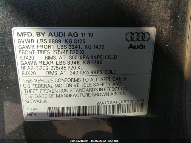 WA1DGAFE8BD005653 Audi Q7 3.0t S Line