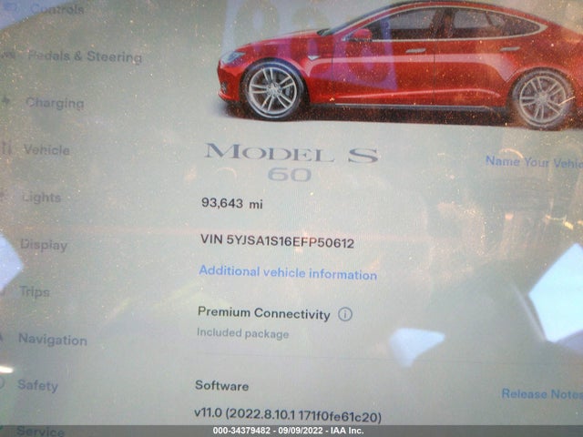 Tesla MODEL S 2014 5YJSA1S16EFP50612 Image 9