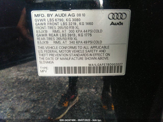 WA1LGAFE7BD002027 Audi Q7 3.0t Premium Plus