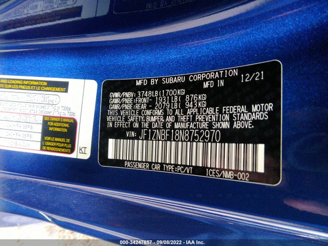 2022 Toyota GR 86, VIN: JF1ZNBF18N8752970