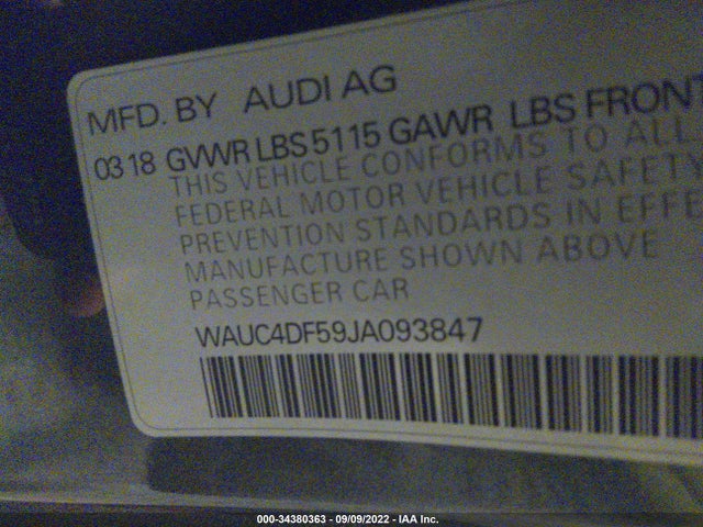 2018 Audi S5, VIN: WAUC4DF59JA093847