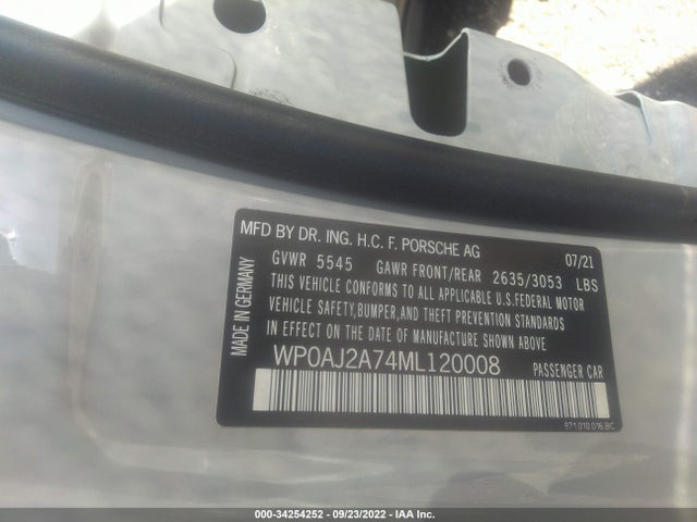 2021 Porsche Panamera, VIN: WP0AJ2A74ML120008