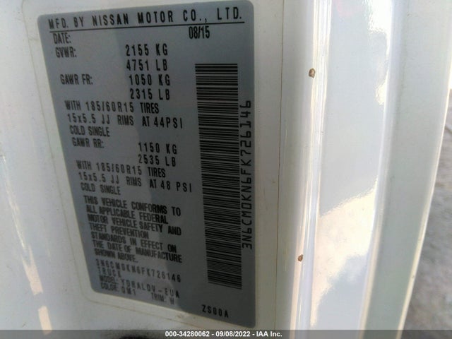 Nissan Nv200 S 2015 3N6CM0KN6FK726146 Image 9