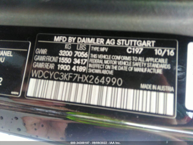 2017 Mercedes-Benz G-Class, VIN: WDCYC3KF7HX264990