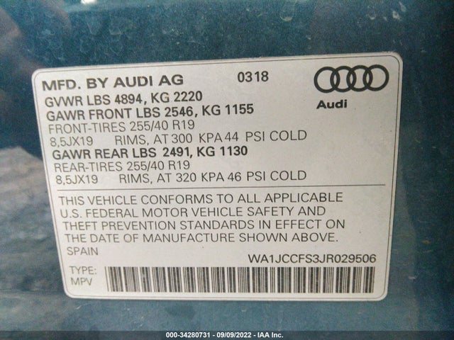 Audi Q3 Premium Plus 2018 WA1JCCFS3JR029506 Image 9
