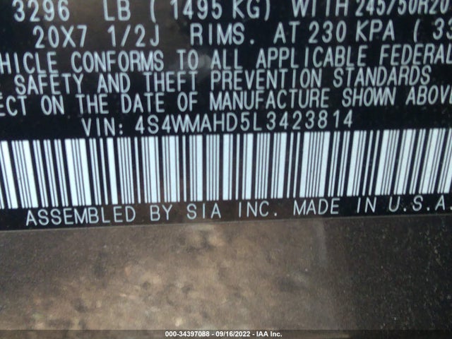 2020 Subaru Ascent, VIN: 4S4WMAHD5L3423814