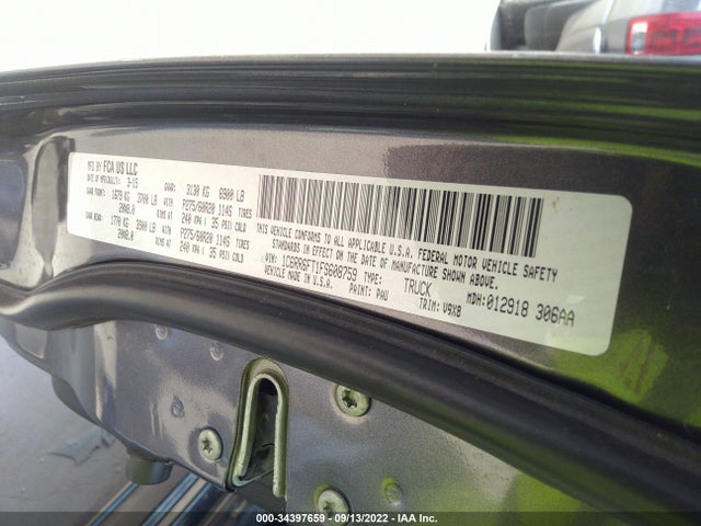 2015 RAM 1500 TRADESMAN VIN: 1C6RR6FT1FS608759