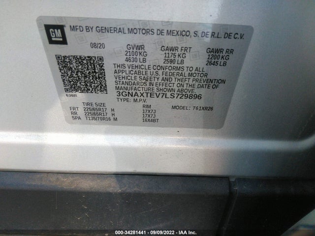 Chevrolet EQUINOX LT 2020 3GNAXTEV7LS729896 Image 11