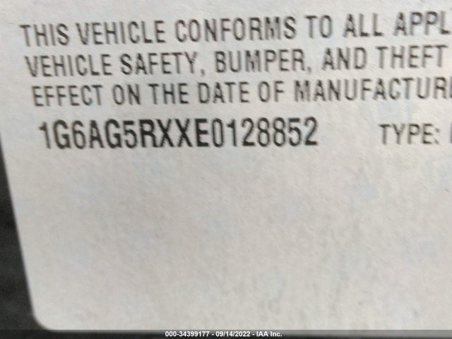 1G6AG5RXXE0128852 Cadillac Ats Standard Awd