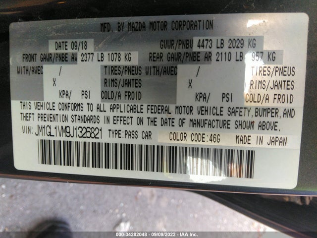 2018 Mazda 6, VIN: JM1GL1VM9J1326821