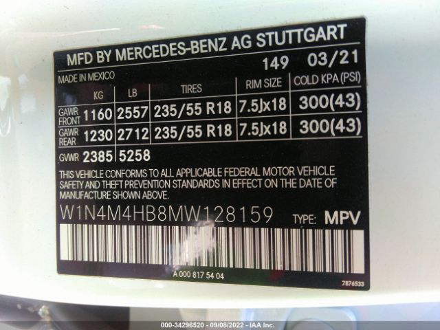 W1N4M4HB8MW128159 Mercedes-Benz GLB 250