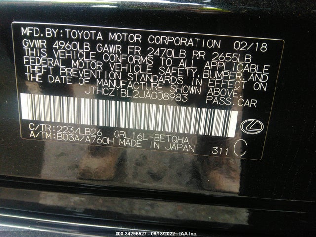 2018 Lexus GS, VIN: JTHCZ1BL2JA008983