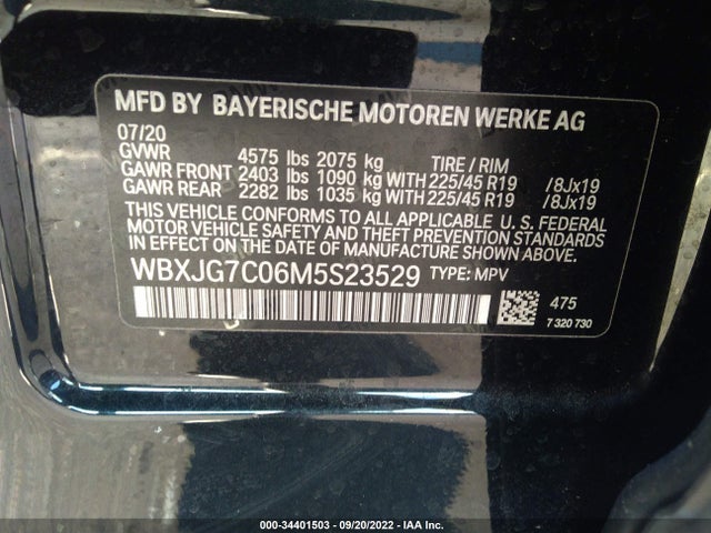 BMW X1 Sdrive28i 2021 аукцион фото
