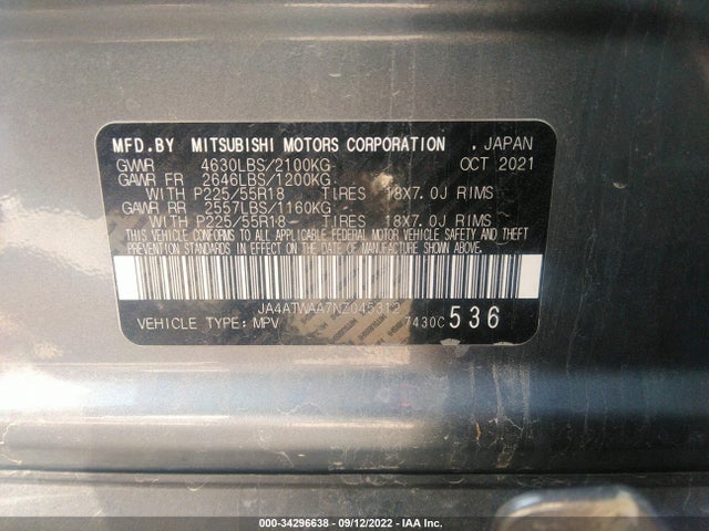 2022 Mitsubishi Eclipse, VIN: JA4ATWAA7NZ045312
