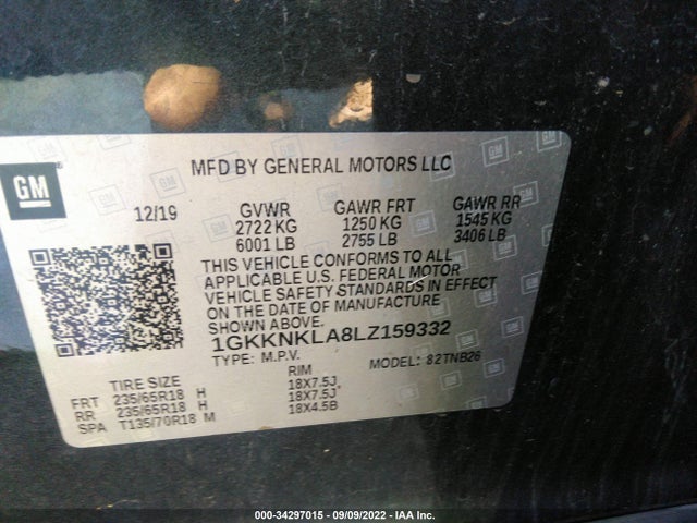 2020 GMC Acadia, VIN: 1GKKNKLA8LZ159332