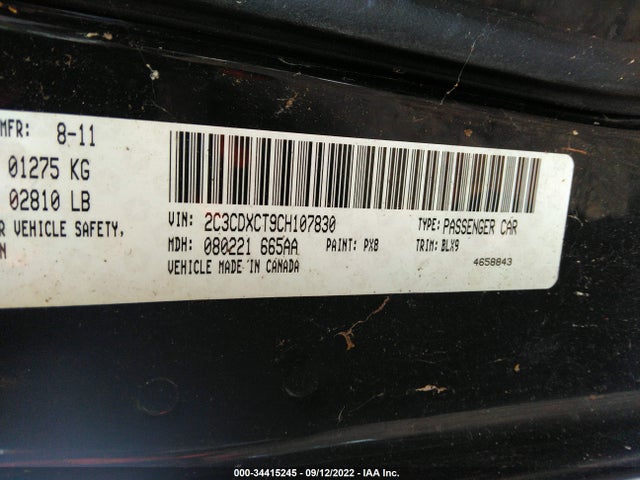 2012 DODGE CHARGER RT PLUS VIN: 2C3CDXCT9CH107830