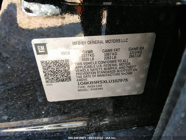 2020 Cadillac CT6, VIN: 1G6KB5RSXLU102975