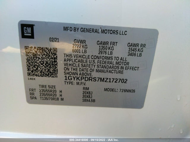 2021 Cadillac XT6, VIN: 1GYKPDRS7MZ172702