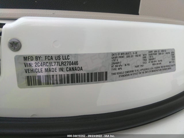2020 Chrysler Pacifica Hybrid, VIN: 2C4RC1L77LR270446