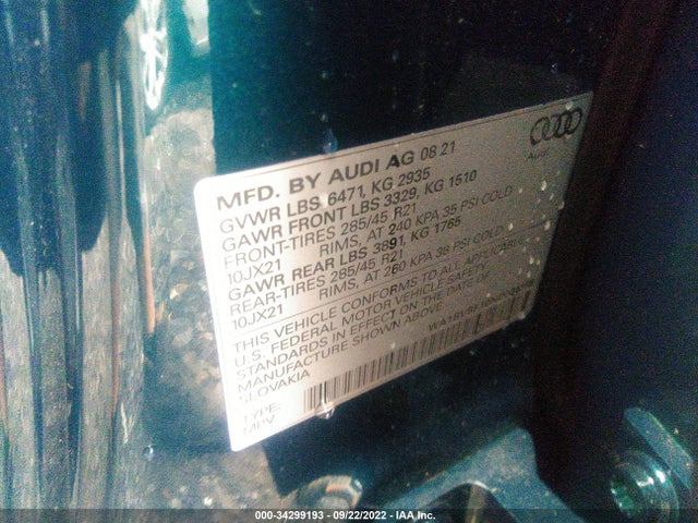 2022 Audi Q8, VIN: WA1BVBF10ND004355