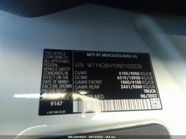 W1Y4DBHY0NT102220 Mercedes-Benz Sprinter 2500 Standard Roof I4 Diesel
