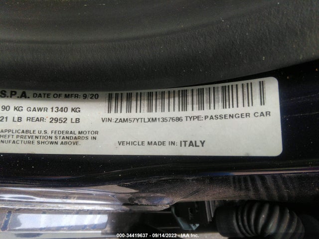 2021 Maserati Ghibli, VIN: ZAM57YTLXM1357686